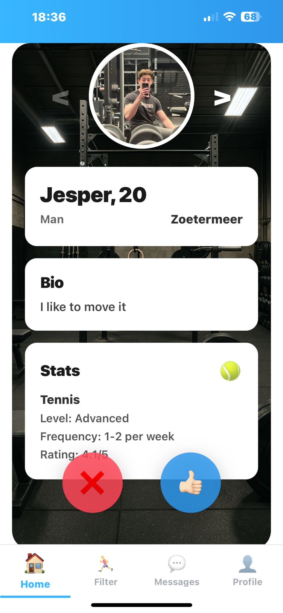 MoveMatch Home Screen